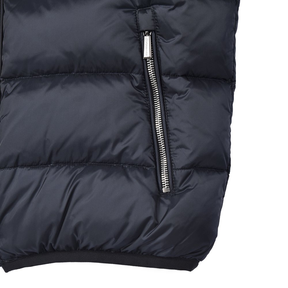 極美品✨MOORER COBALTO-SH ダウンジャケット 44 ネイビー MOORER ムーレー COBALTO-SH シャイニーナイロン フーデッドダウン