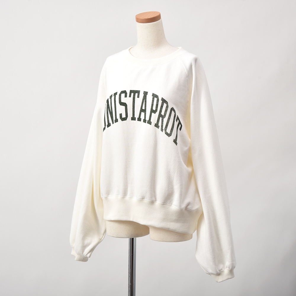 PROTAGONISTA プロタゴニスタ ロゴ スウェットプルオーバー PNT-CS-22 WHITE×GREEN