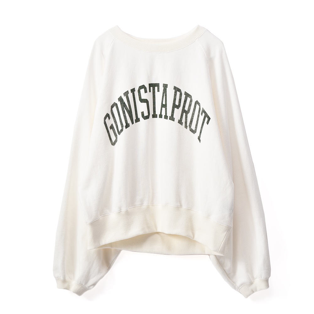 PROTAGONISTA プロタゴニスタ ロゴ スウェットプルオーバー PNT-CS-22 WHITE×GREEN