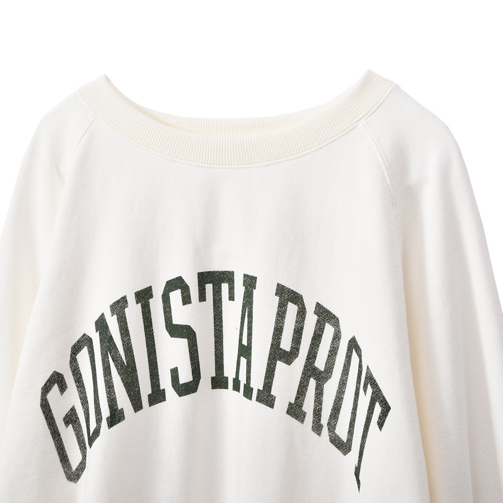 PROTAGONISTA プロタゴニスタ ロゴ スウェットプルオーバー PNT-CS-22 WHITE×GREEN