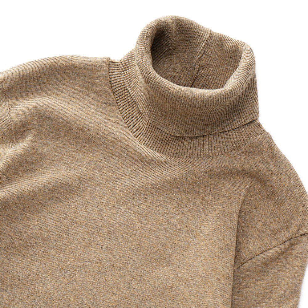 GICIPI ジチピ 2312A ANANAS アナナス COTONE SOFT ソフトコットン タートルネック ロングスリーブニットソー BEIGE