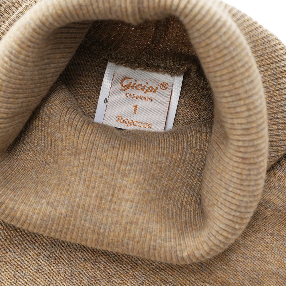 GICIPI ジチピ 2312A ANANAS アナナス COTONE SOFT ソフトコットン タートルネック ロングスリーブニットソー BEIGE