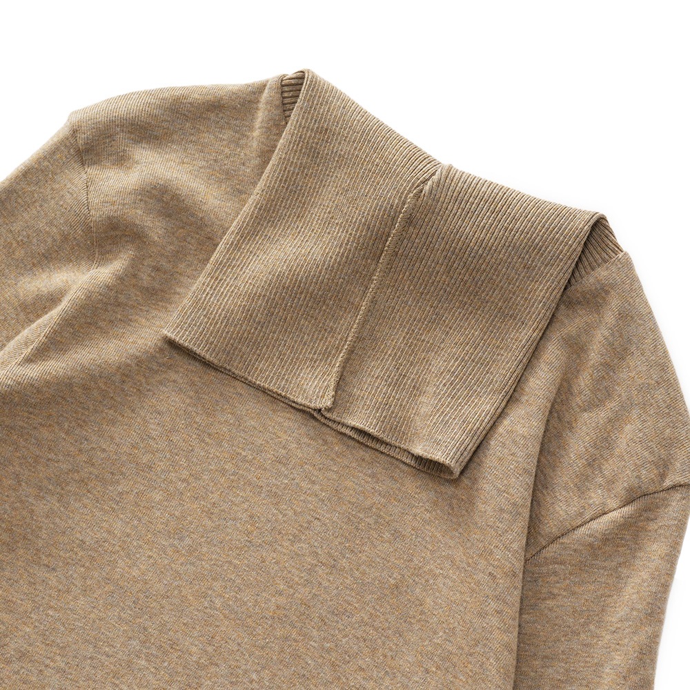 GICIPI ジチピ 2312A ANANAS アナナス COTONE SOFT ソフトコットン タートルネック ロングスリーブニットソー BEIGE