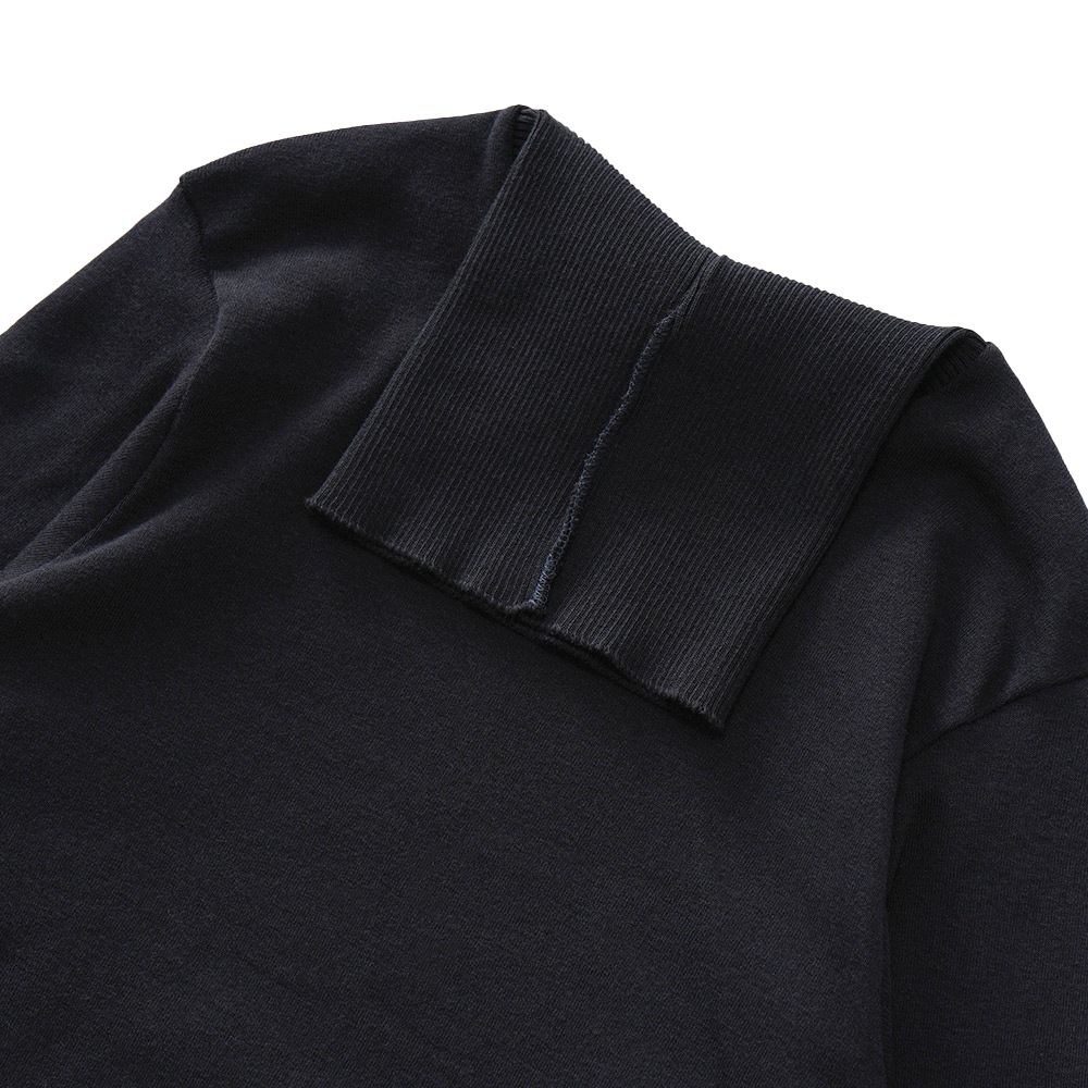 GICIPI ジチピ 2312A ANANAS アナナス COTONE SOFT ソフトコットン タートルネック ロングスリーブニットソー D.NAVY