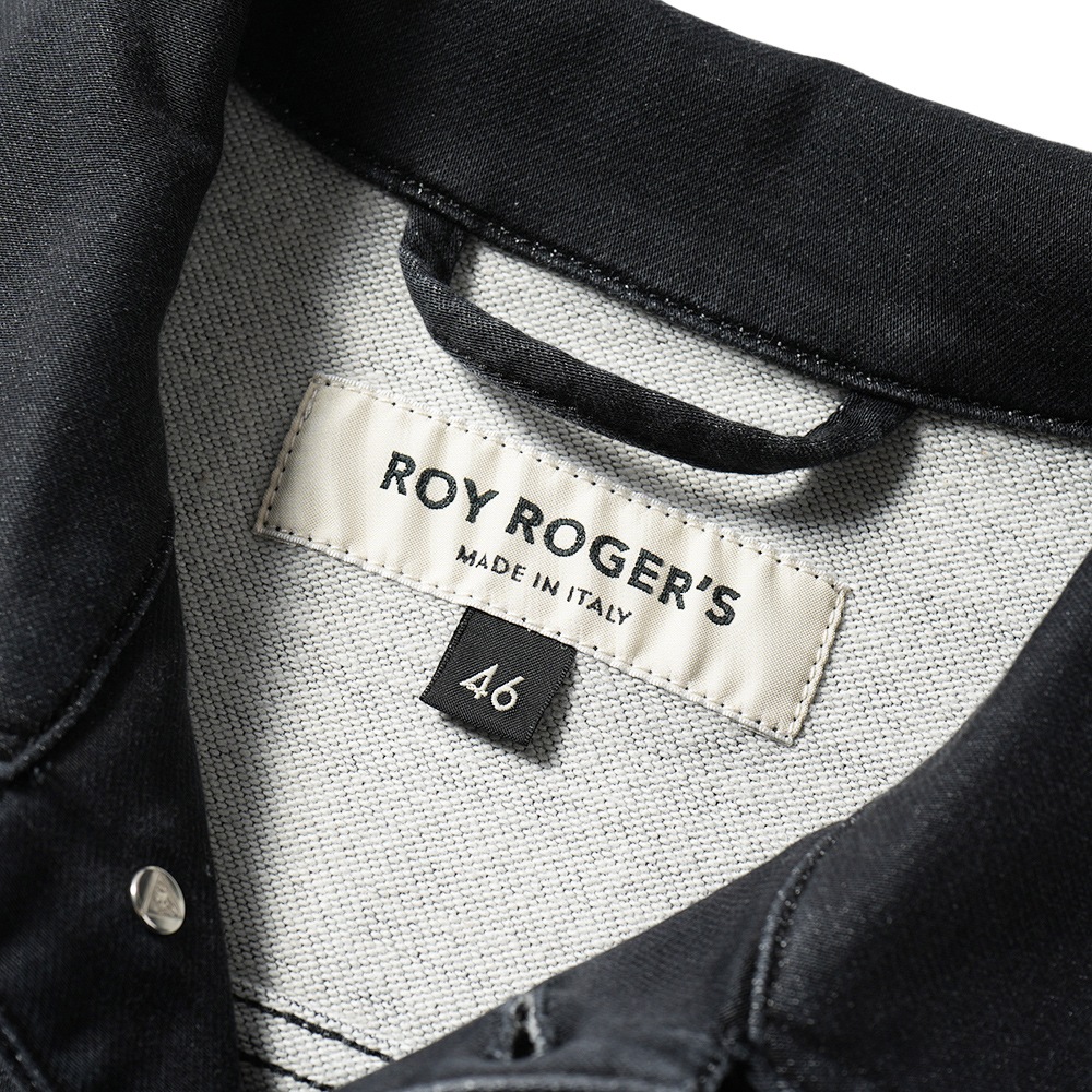 ROY ROGER'S ロイ ロジャース Jacket Vieri JP MAN Black Fleece Dark Black デニムライクスウェット トラッカージャケット Gジャン DENIM BLACK