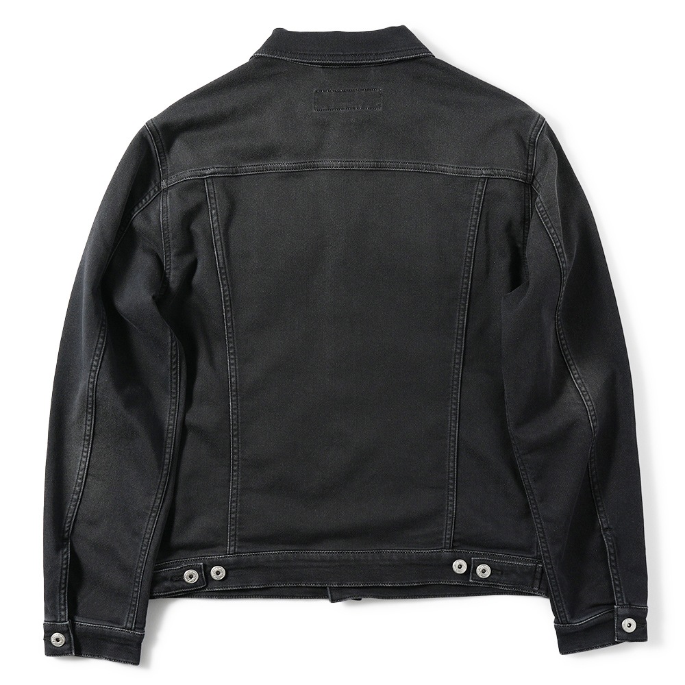 ROY ROGER'S ロイ ロジャース Jacket Vieri JP MAN Black Fleece Dark Black デニムライクスウェット トラッカージャケット Gジャン DENIM BLACK