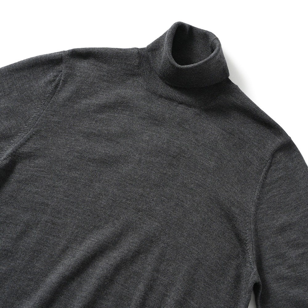 GRANSASSO グランサッソ メリノウール ニット タートルネック ロングスリーブ 55157/14290 C.GRAY