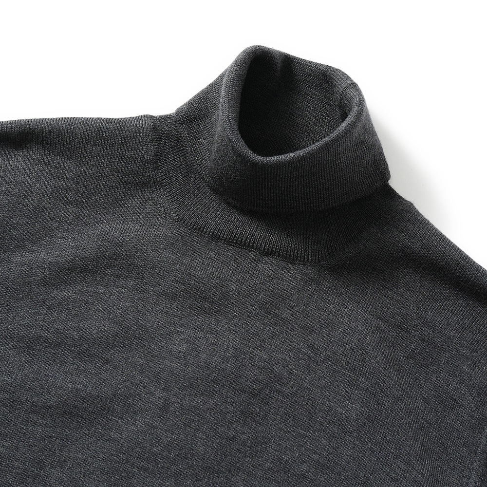 GRANSASSO グランサッソ メリノウール ニット タートルネック ロングスリーブ 55157/14290 C.GRAY