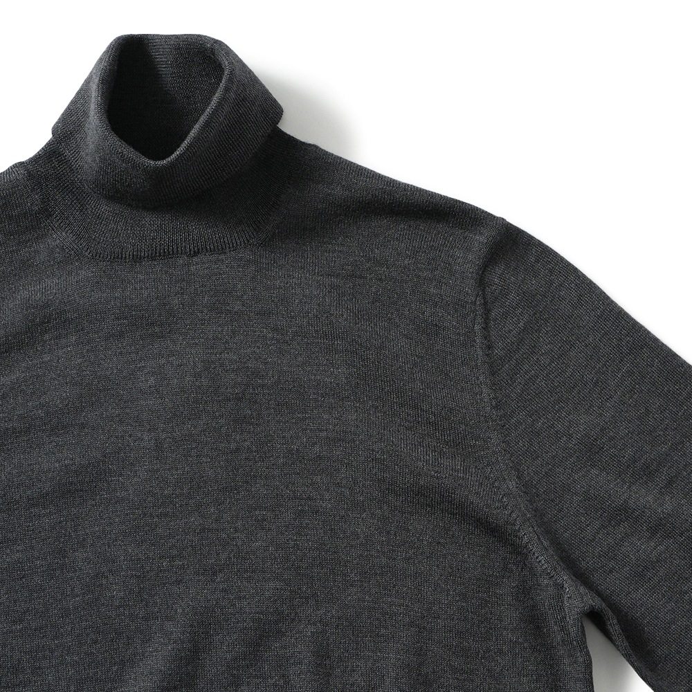 GRANSASSO グランサッソ メリノウール ニット タートルネック ロングスリーブ 55157/14290 C.GRAY