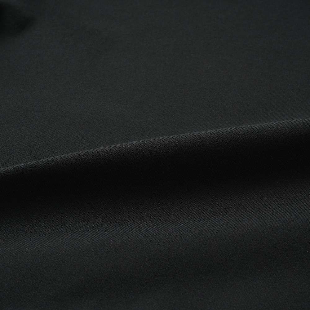 Revenir リブニール ウォッシャブル コットン・ポリエステル ニット クルーネック S/S Tシャツ INT-009 BLACK