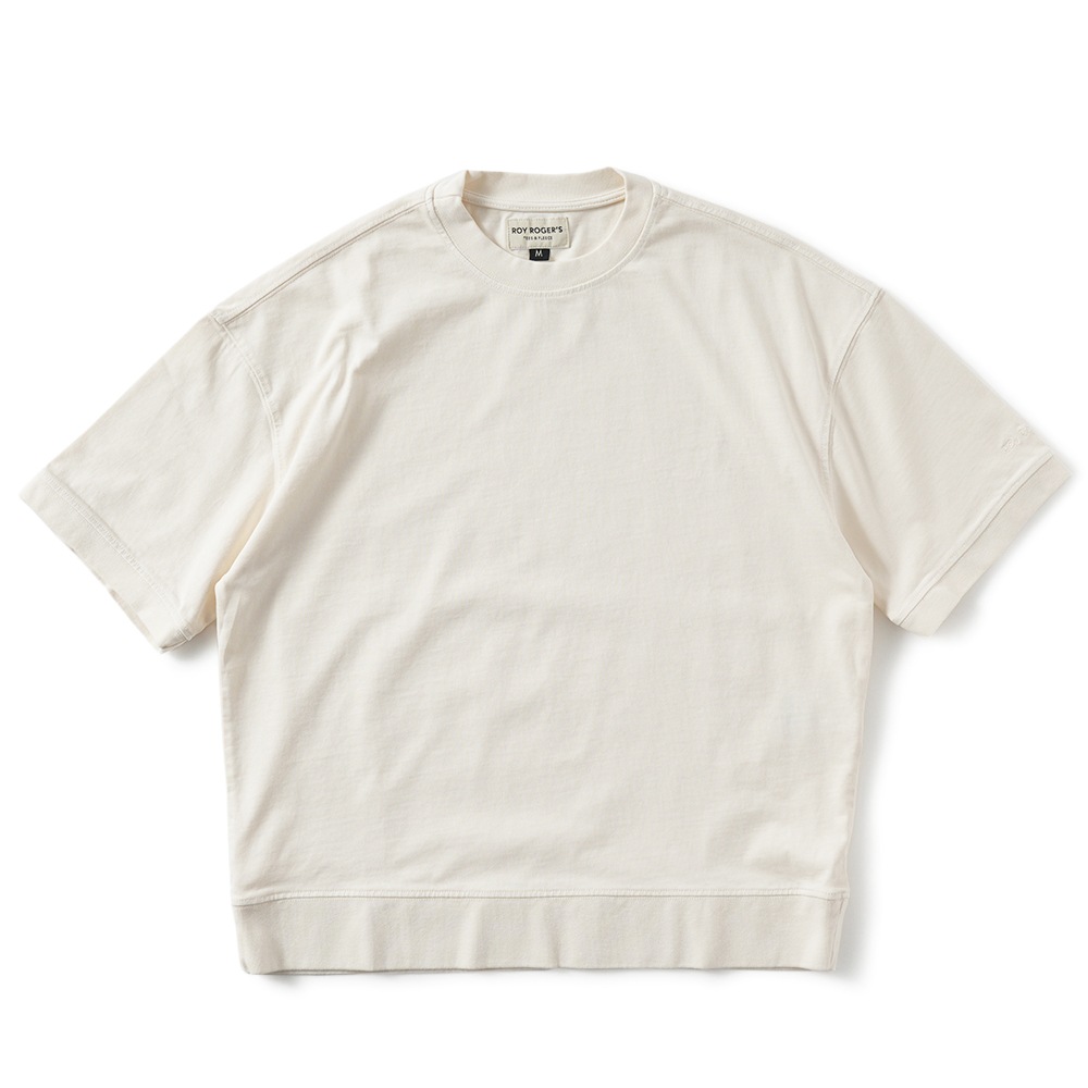 ROY ROGER'S ロイ ロジャース T-SHIRT S/S JP MAN ヘビージャージ コットンガーメントダイ ショートスリーブ OFF WHITE
