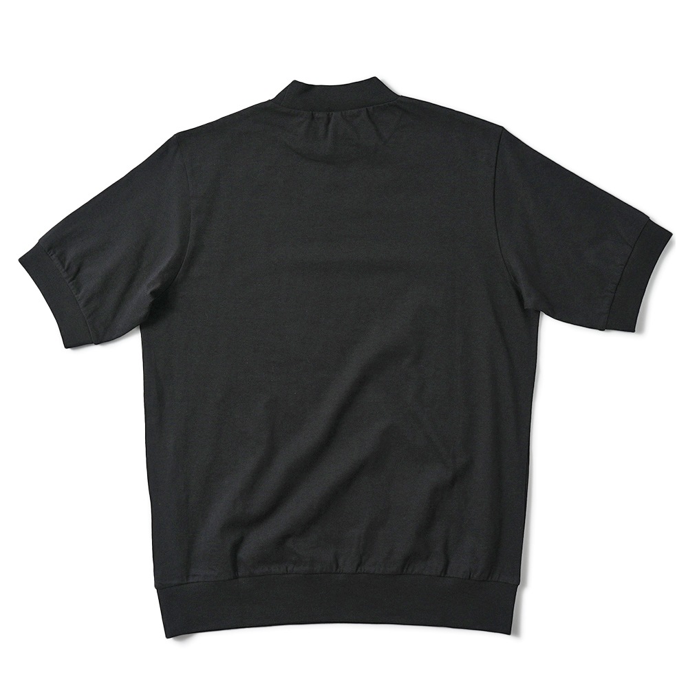 ANTICIPO アンティーチポ FIANO/smooth スムースコットン モックネック ショートスリーブ Tシャツ BLACK