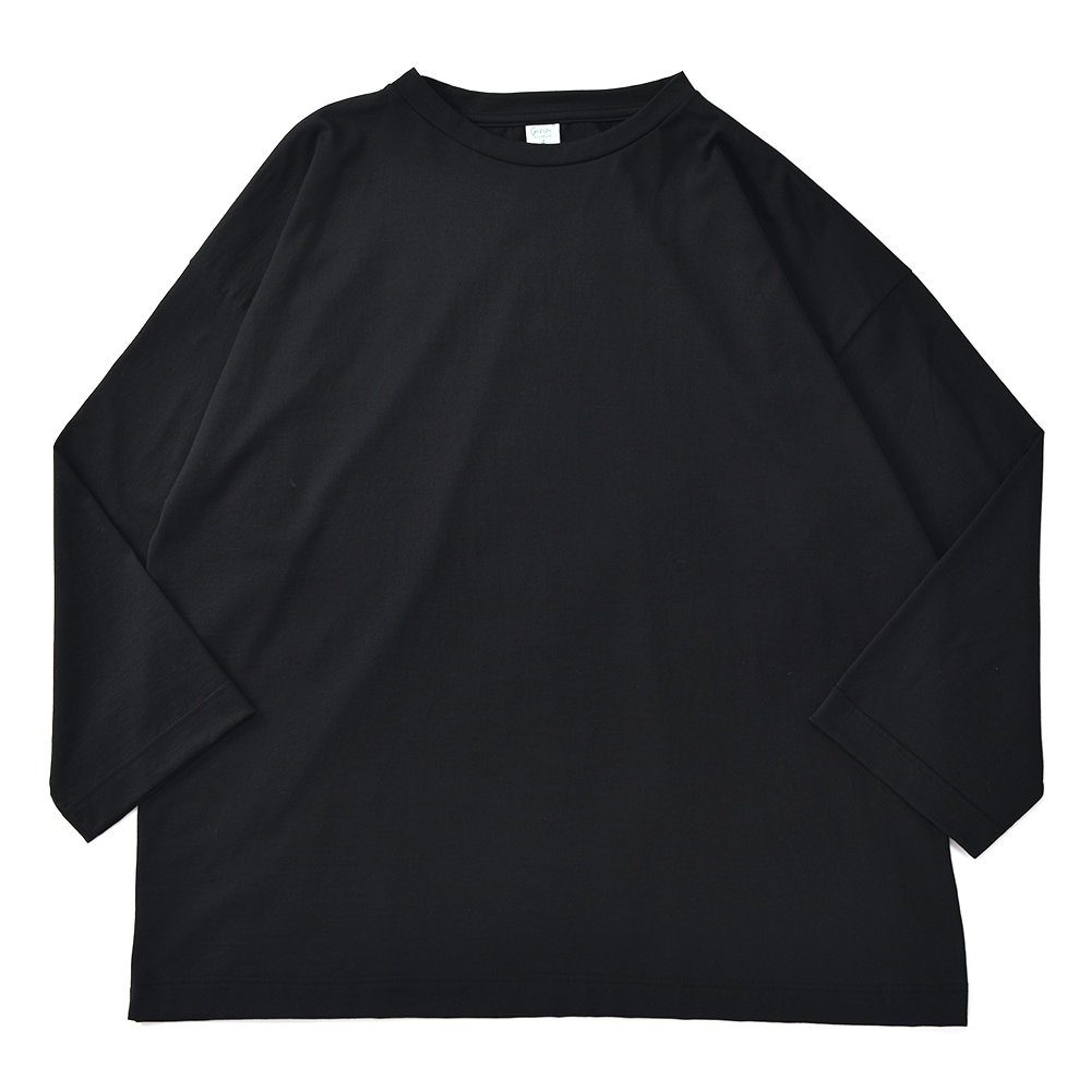 GICIPI ジチピ 2305P CANOCCHIA カノーッキア クルーネックリラックスフィット 9分袖 Tシャツ BLACK