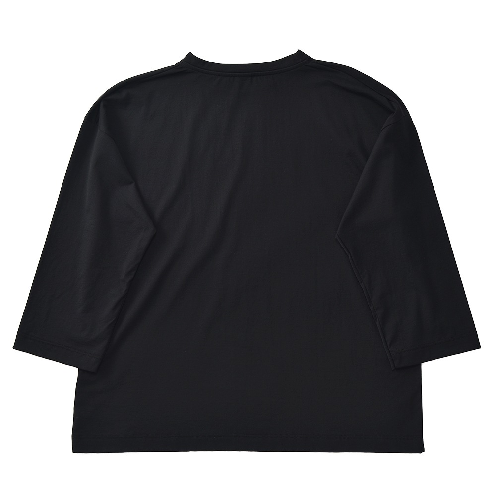 GICIPI ジチピ 2305P CANOCCHIA カノーッキア クルーネックリラックスフィット 9分袖 Tシャツ BLACK