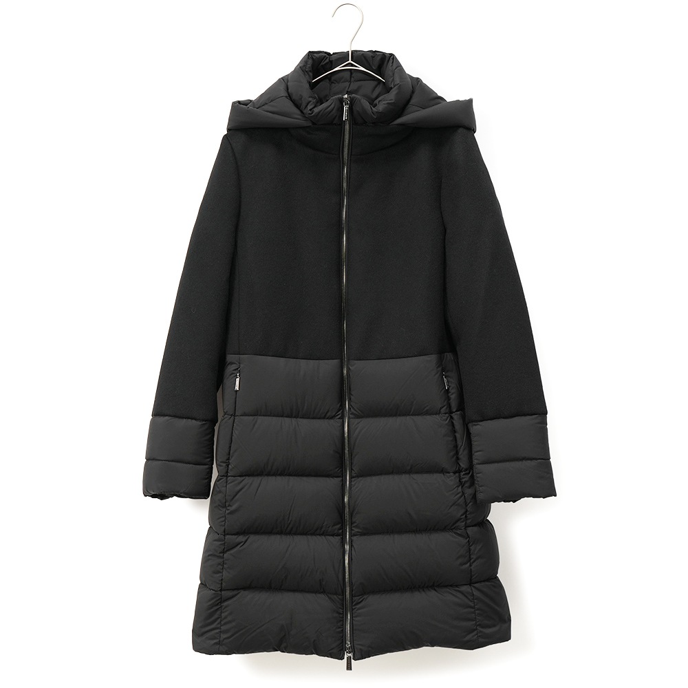 MOORER ムーレー CALISTA-LE カリスタ ウール・カシミヤ・ナイロン 切り替えダウンコート BLACK