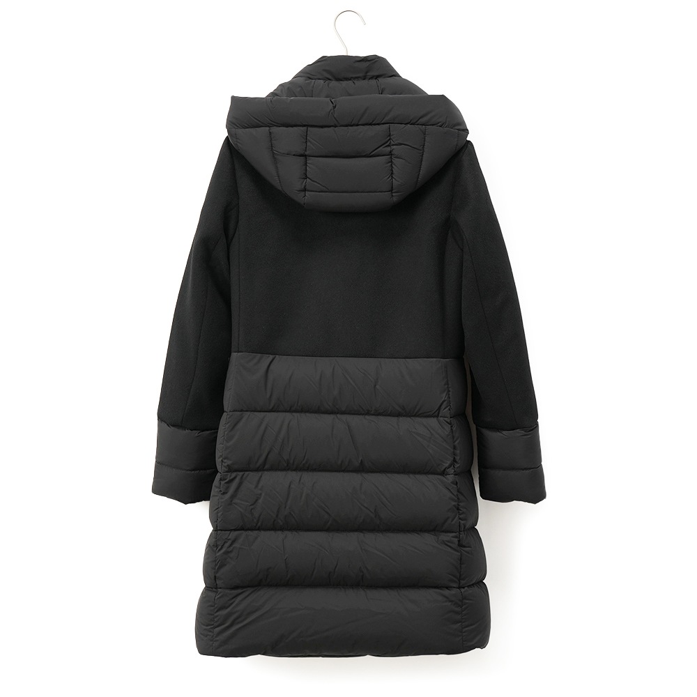MOORER ムーレー CALISTA-LE カリスタ ウール・カシミヤ・ナイロン 切り替えダウンコート BLACK