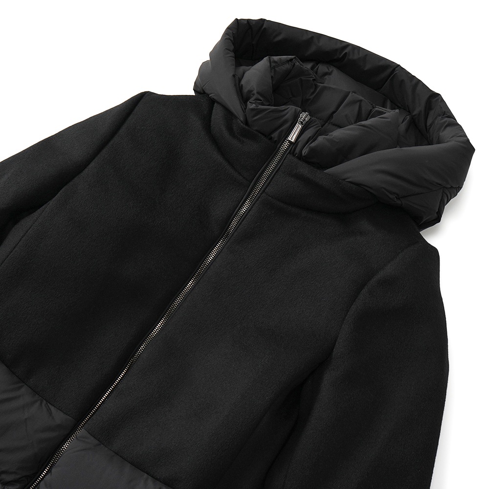 MOORER ムーレー CALISTA-LE カリスタ ウール・カシミヤ・ナイロン 切り替えダウンコート BLACK