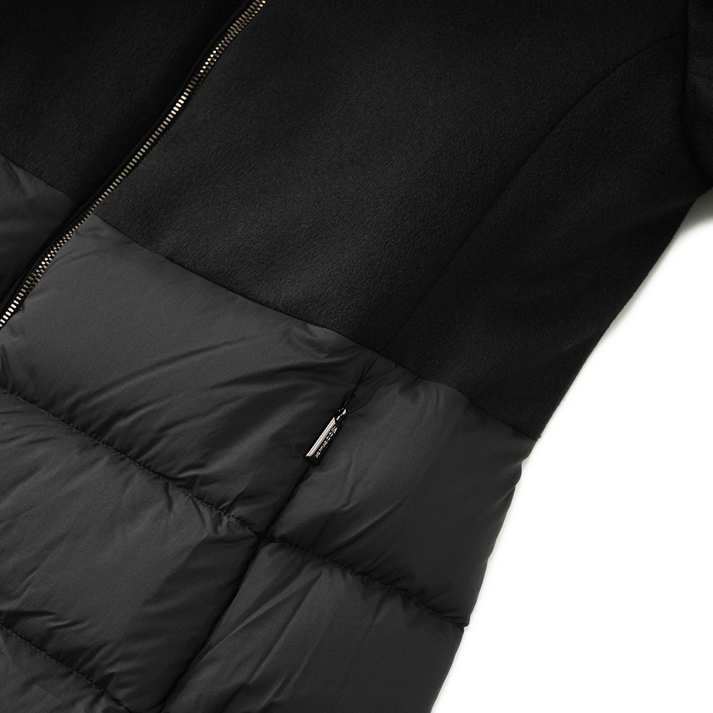 MOORER ムーレー CALISTA-LE カリスタ ウール・カシミヤ・ナイロン 切り替えダウンコート BLACK