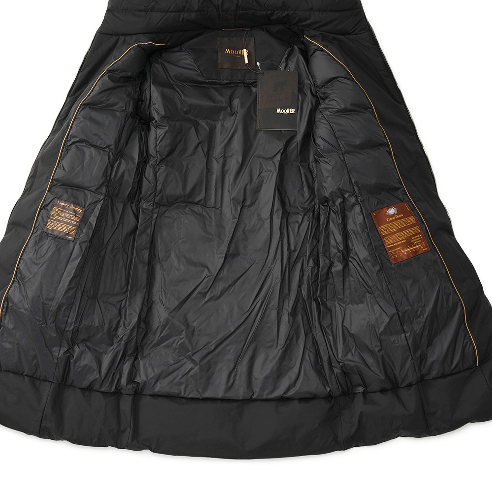 MOORER ムーレー CALISTA-LE カリスタ ウール・カシミヤ・ナイロン 切り替えダウンコート BLACK