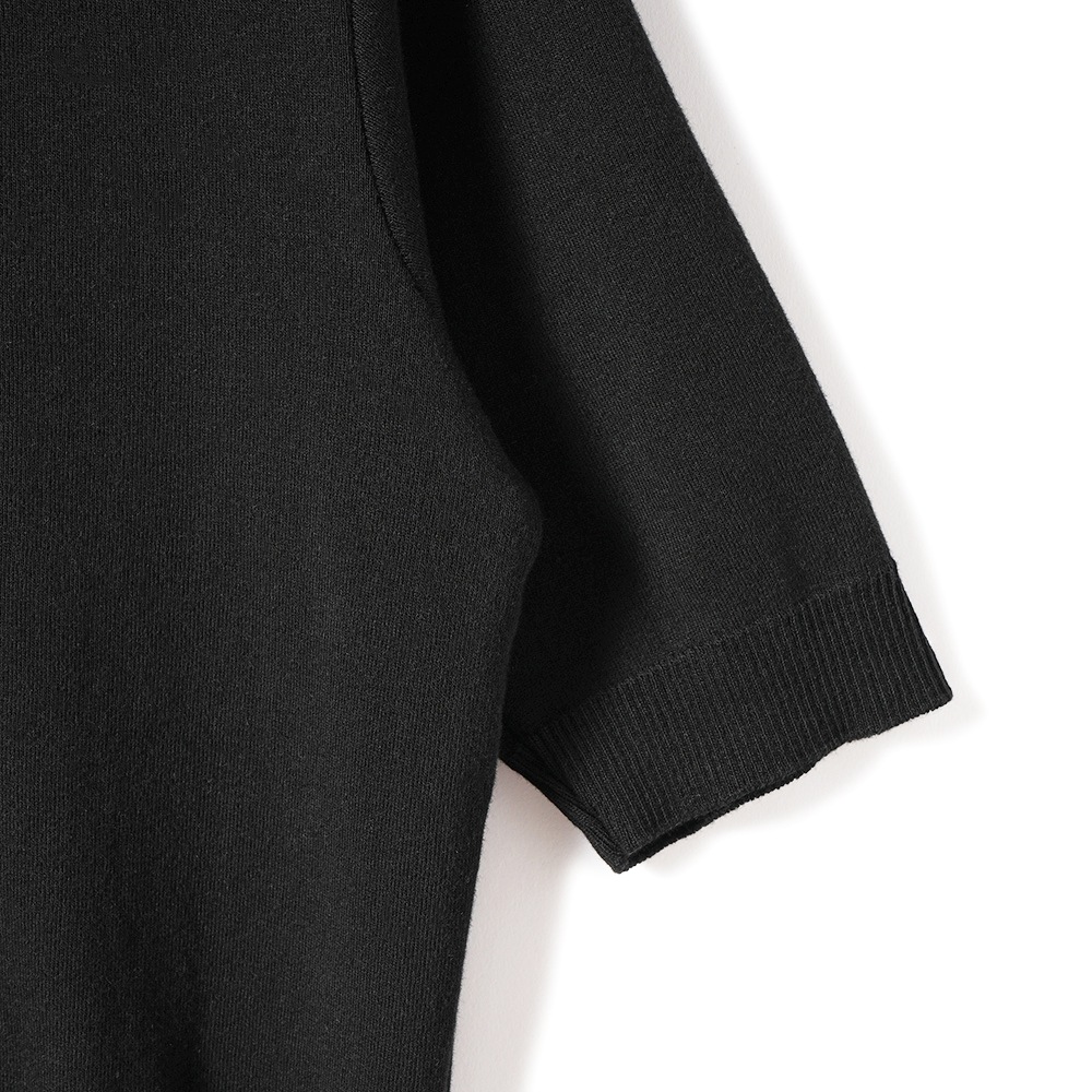 GICIPI ジチピ 2420P ARGENTO COTONE SOFT アルジェーント コトーネソフト クルーネック 5分袖ニットソー  BLACK