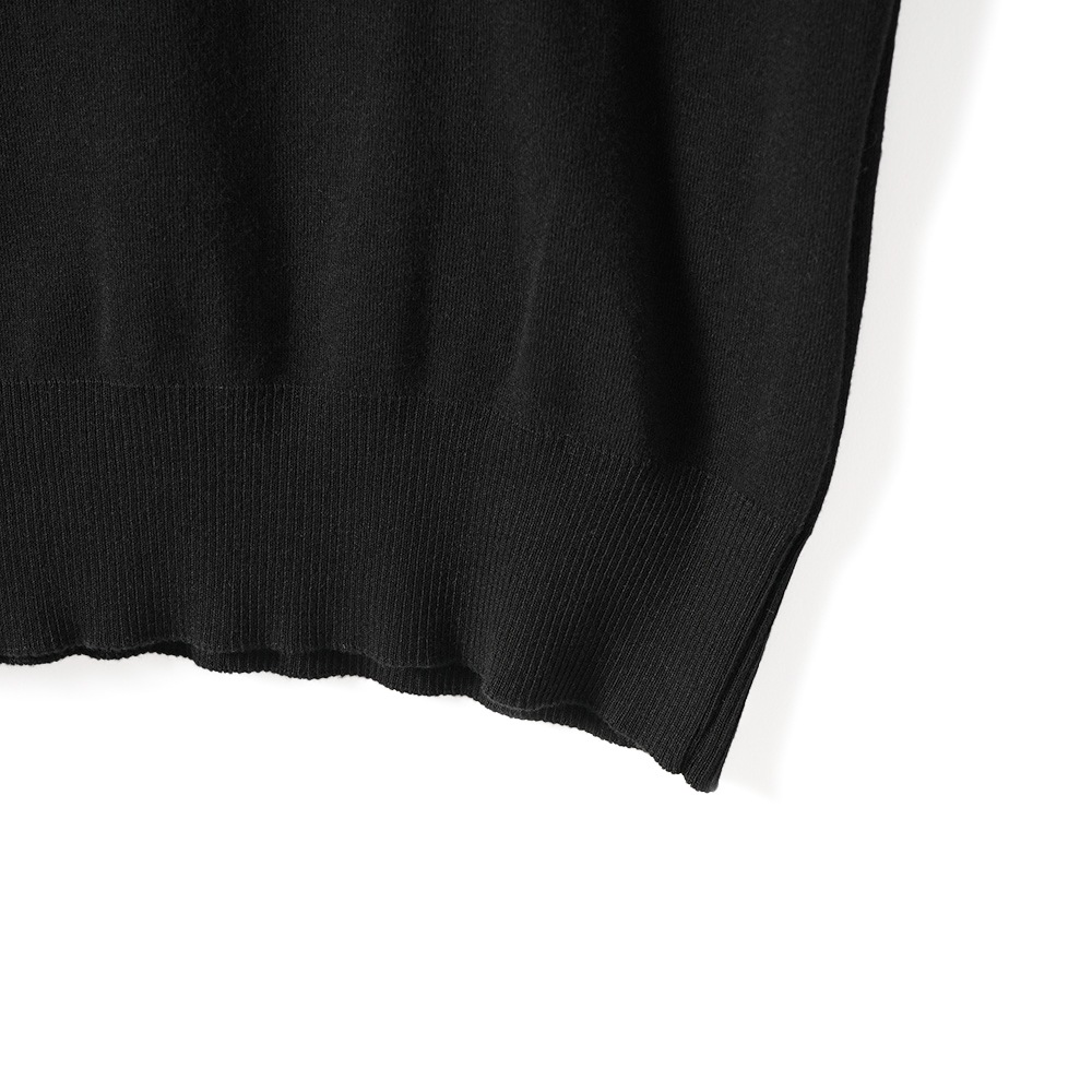 GICIPI ジチピ 2420P ARGENTO COTONE SOFT アルジェーント コトーネソフト クルーネック 5分袖ニットソー  BLACK