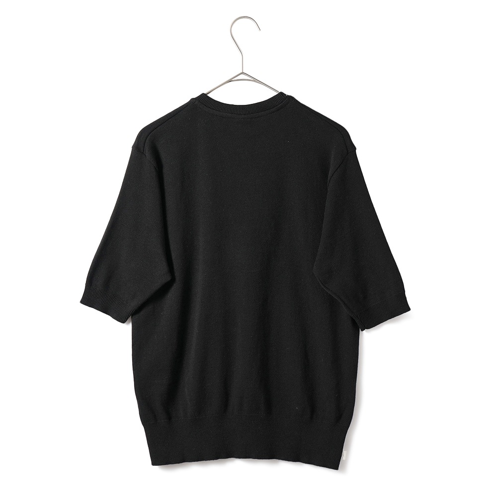 GICIPI ジチピ 2420P ARGENTO COTONE SOFT アルジェーント コトーネソフト クルーネック 5分袖ニットソー  BLACK