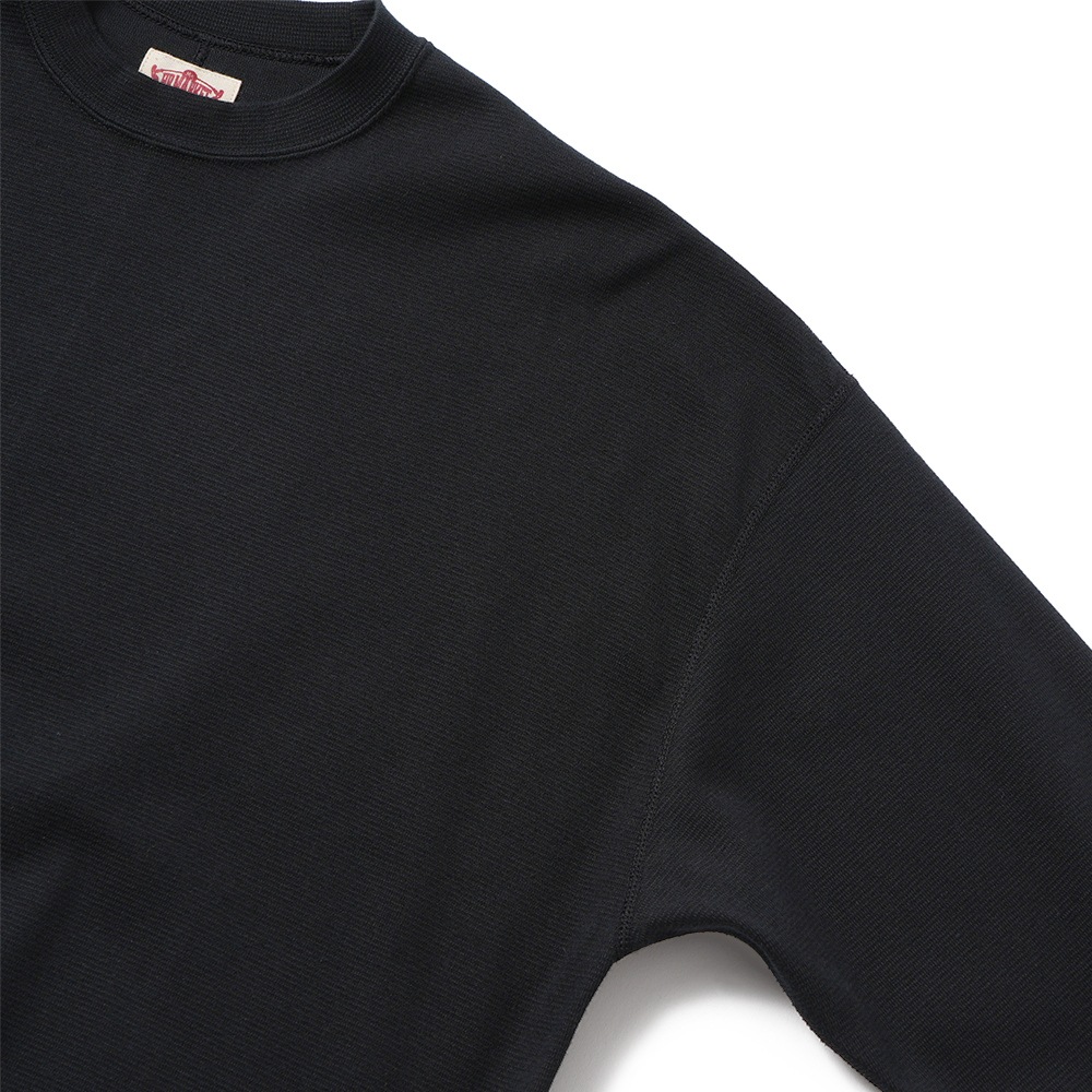 HOLLYWOOD RANCH MARKET ハリウッドランチマーケット ストレッチフライス ヘムリブ ロングスリーブ Tシャツ 1015123 BLACK