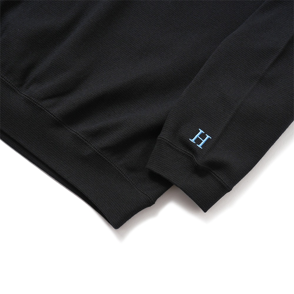 HOLLYWOOD RANCH MARKET ハリウッドランチマーケット ストレッチフライス ヘムリブ ロングスリーブ Tシャツ 1015123 BLACK