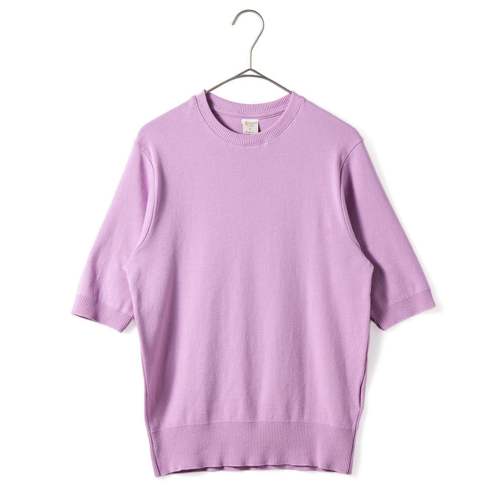 GICIPI ジチピ 2420P ARGENTO COTONE SOFT アルジェーント コトーネソフト クルーネック 5分袖ニットソー LAVENDER