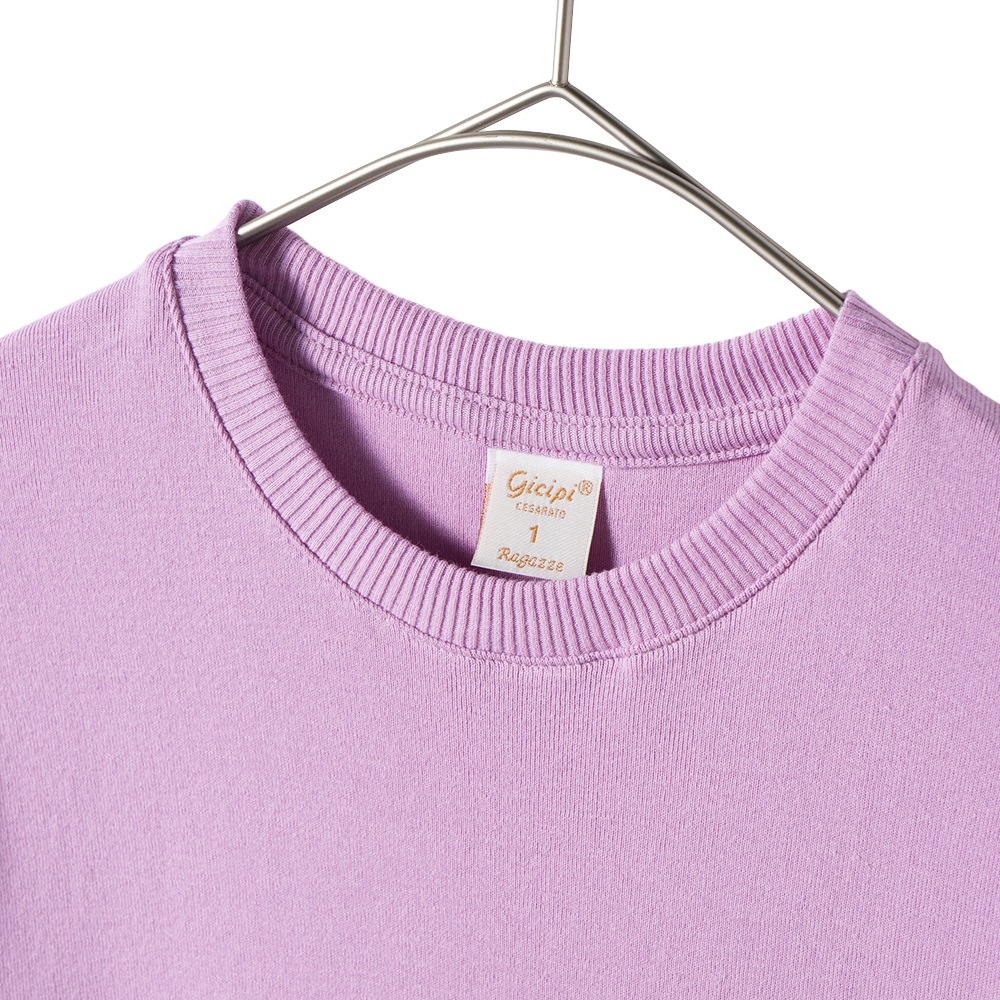 GICIPI ジチピ 2420P ARGENTO COTONE SOFT アルジェーント コトーネソフト クルーネック 5分袖ニットソー LAVENDER