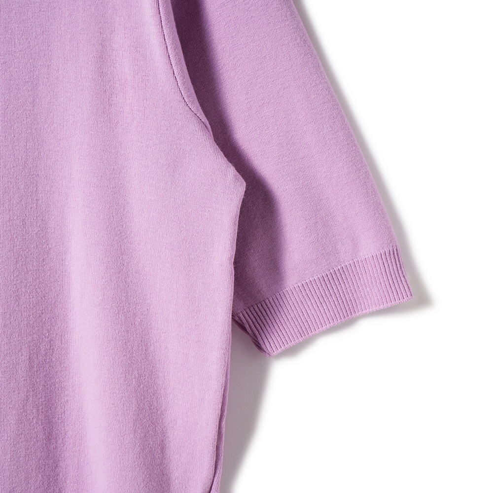 GICIPI ジチピ 2420P ARGENTO COTONE SOFT アルジェーント コトーネソフト クルーネック 5分袖ニットソー LAVENDER