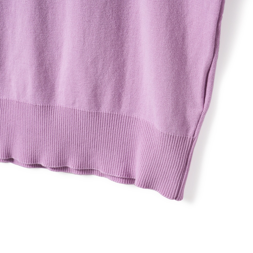 GICIPI ジチピ 2420P ARGENTO COTONE SOFT アルジェーント コトーネソフト クルーネック 5分袖ニットソー LAVENDER