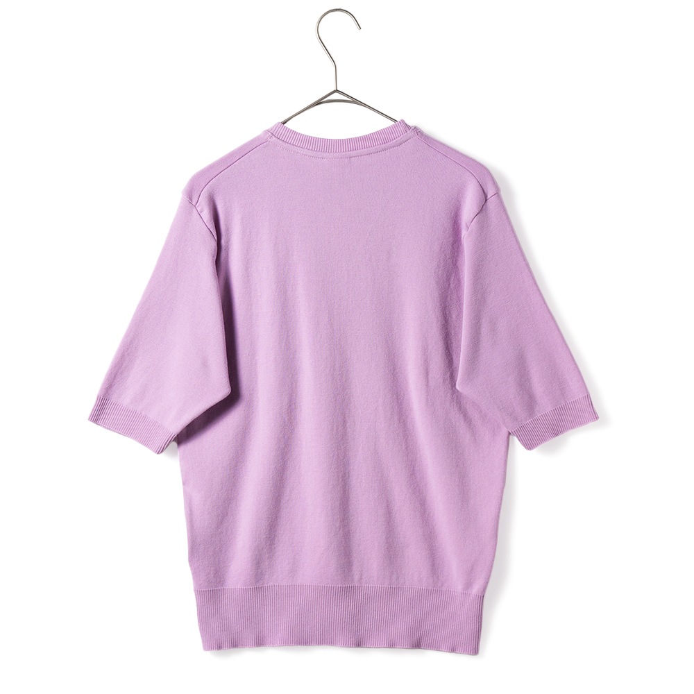 GICIPI ジチピ 2420P ARGENTO COTONE SOFT アルジェーント コトーネソフト クルーネック 5分袖ニットソー LAVENDER
