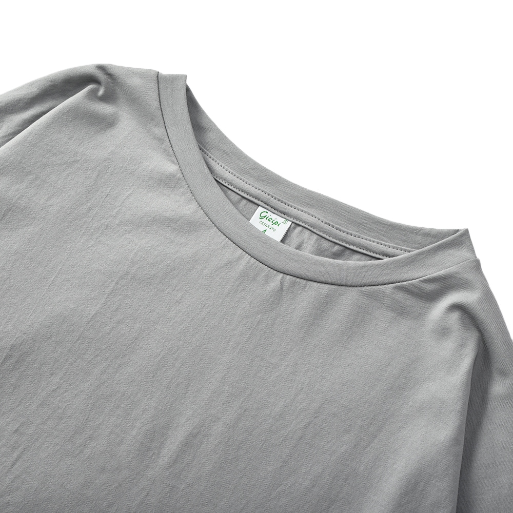 GICIPI ジチピ 2305P CANOCCHIA カノーッキア クルーネックリラックスフィット 9分袖 Tシャツ GRAY