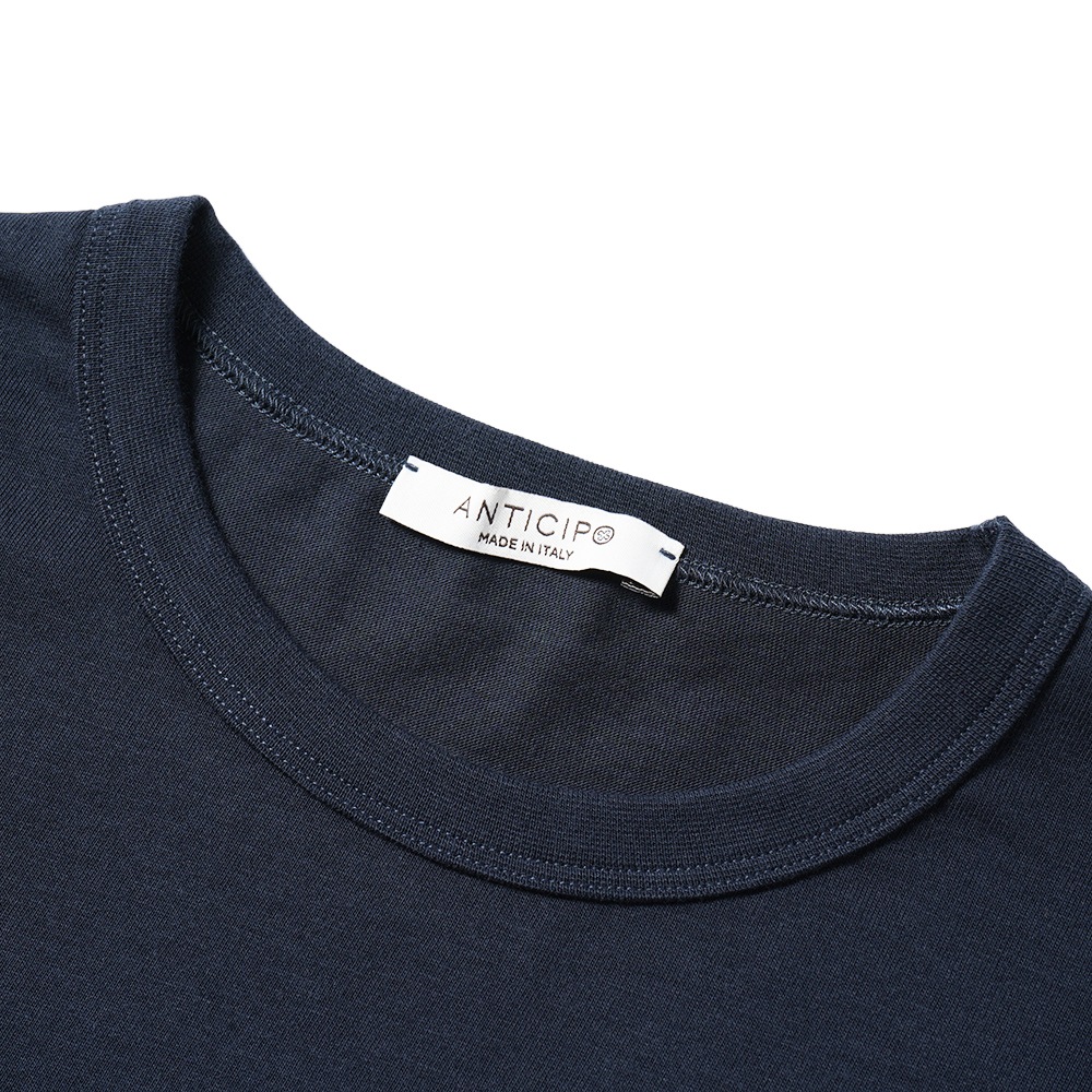 AINTICIPO アンティーチポ NEBBIOLO/SMOOTH スムースコットン クルーネック ショートスリーブTシャツ NAVY