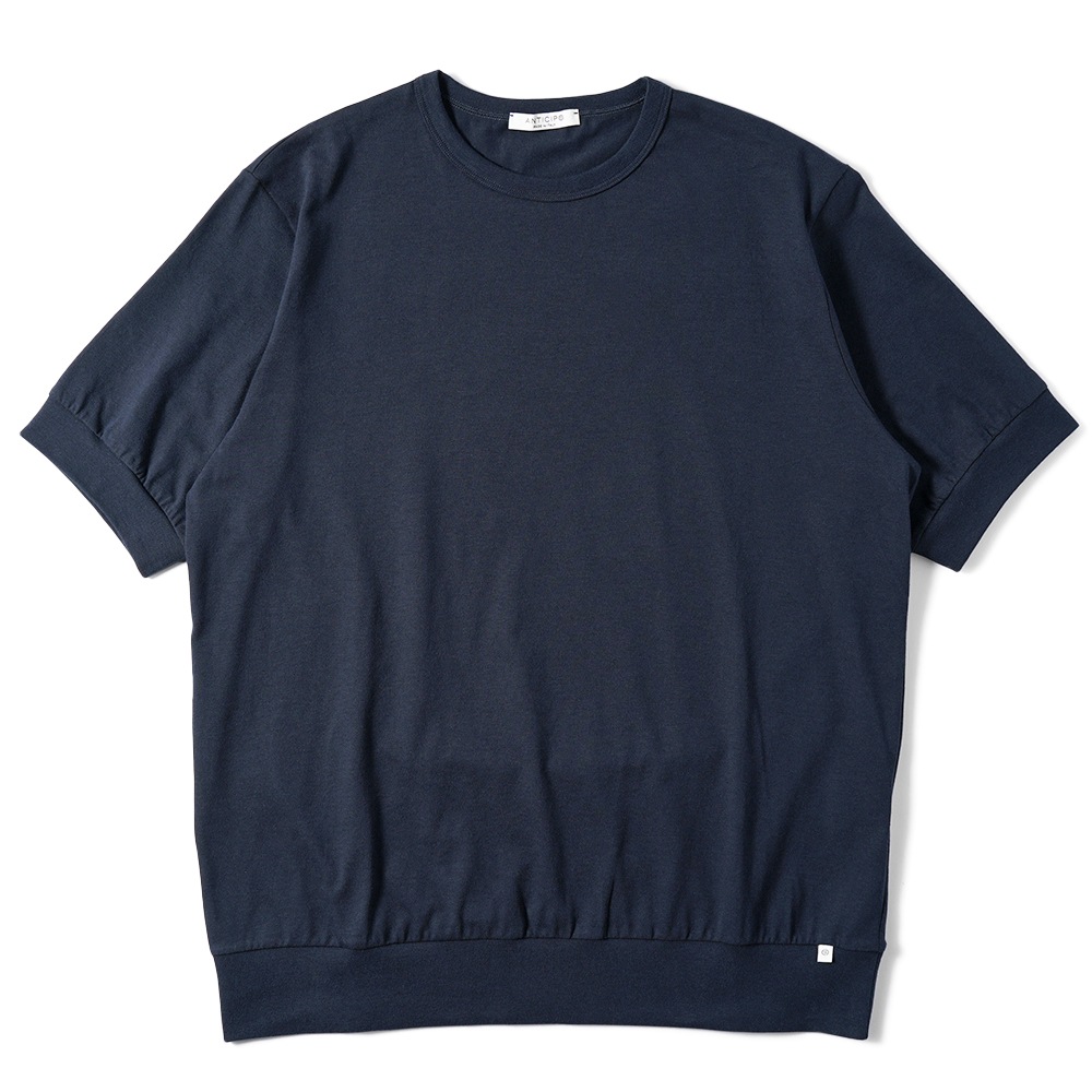 AINTICIPO アンティーチポ NEBBIOLO/SMOOTH スムースコットン クルーネック ショートスリーブTシャツ NAVY