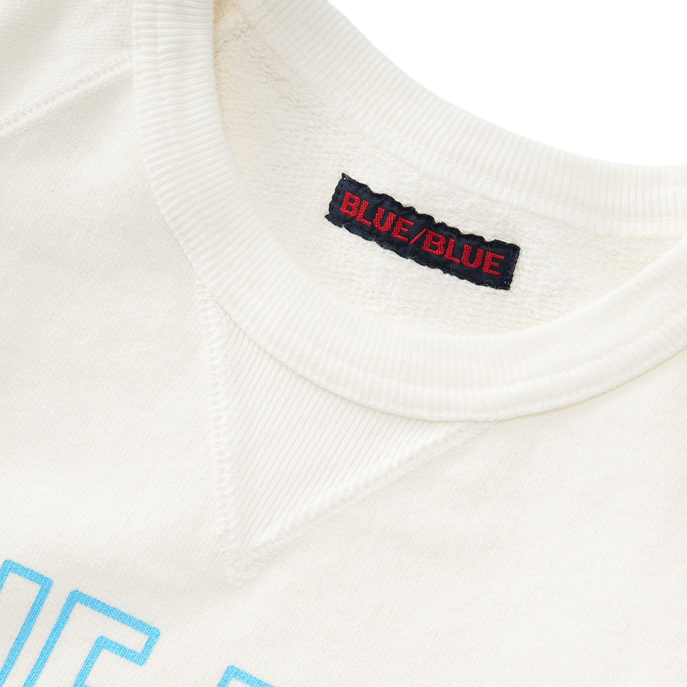 BLUE BLUE ブルーブルー トリプルBLUE BLUE クルーネックスウェットシャツ 1008638 WHITE
