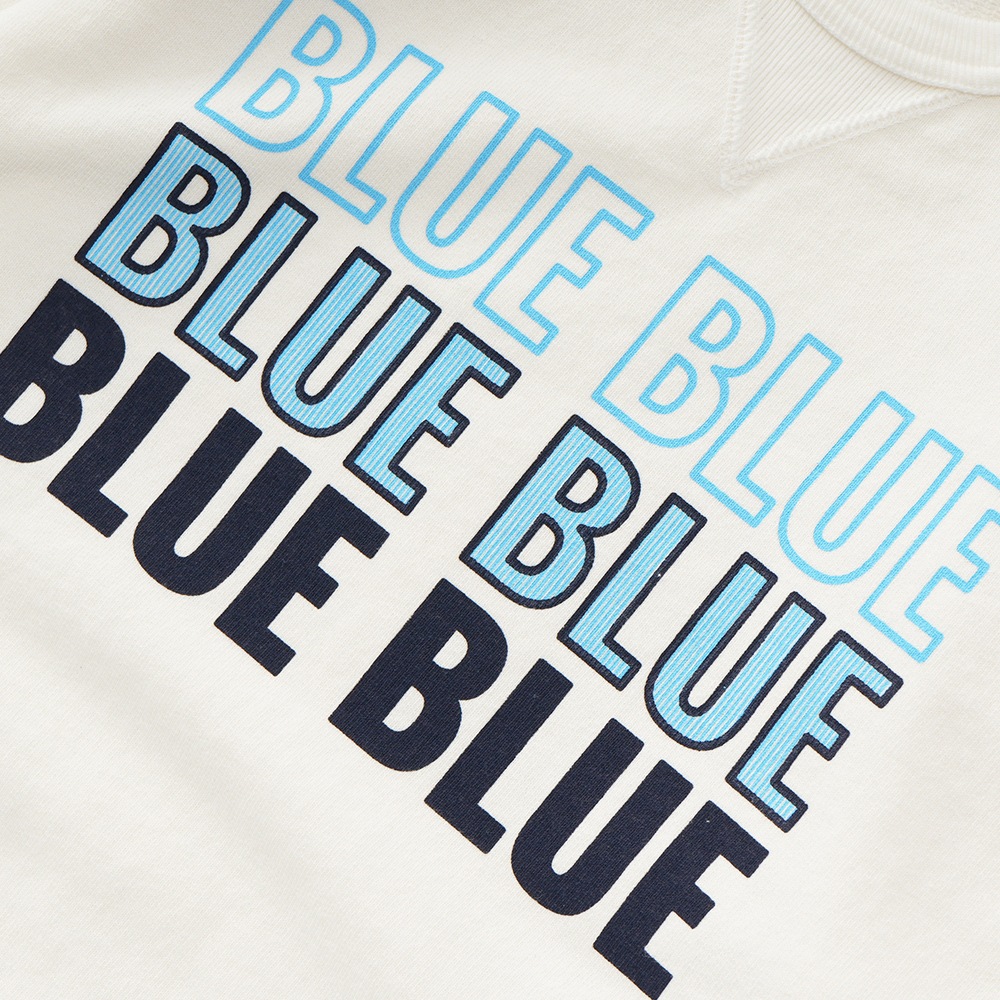 BLUE BLUE ブルーブルー トリプルBLUE BLUE クルーネックスウェットシャツ 1008638 WHITE
