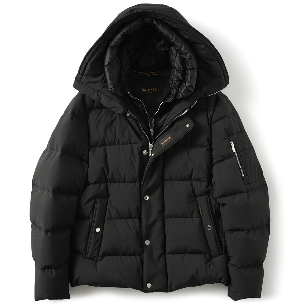 MOORER ムーレー JESSE-STP ジェシー ポリエステル ボンバージャケット型 ダウンブルゾン BLACK