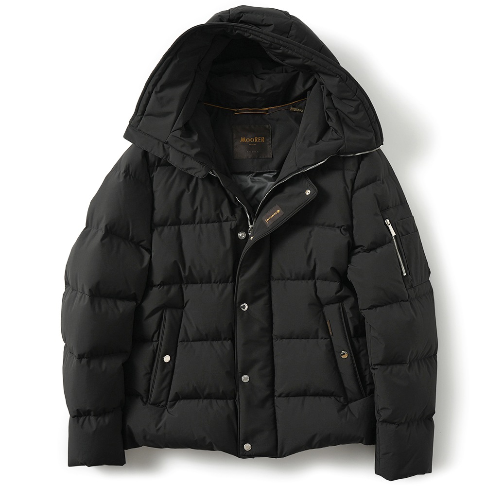 MOORER ムーレー JESSE-STP ジェシー ポリエステル ボンバージャケット型 ダウンブルゾン BLACK