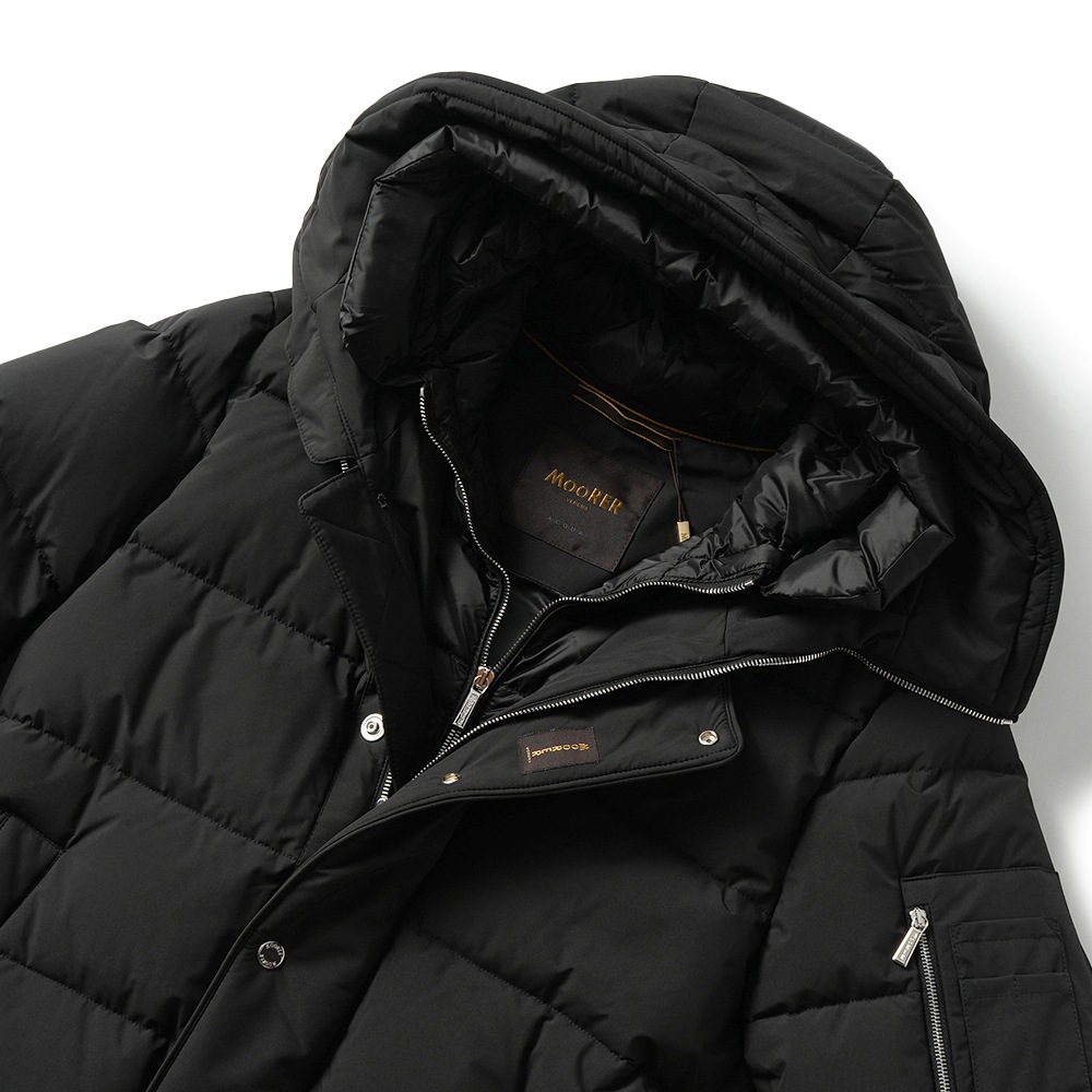 MOORER ムーレー JESSE-STP ジェシー ポリエステル ボンバージャケット型 ダウンブルゾン BLACK