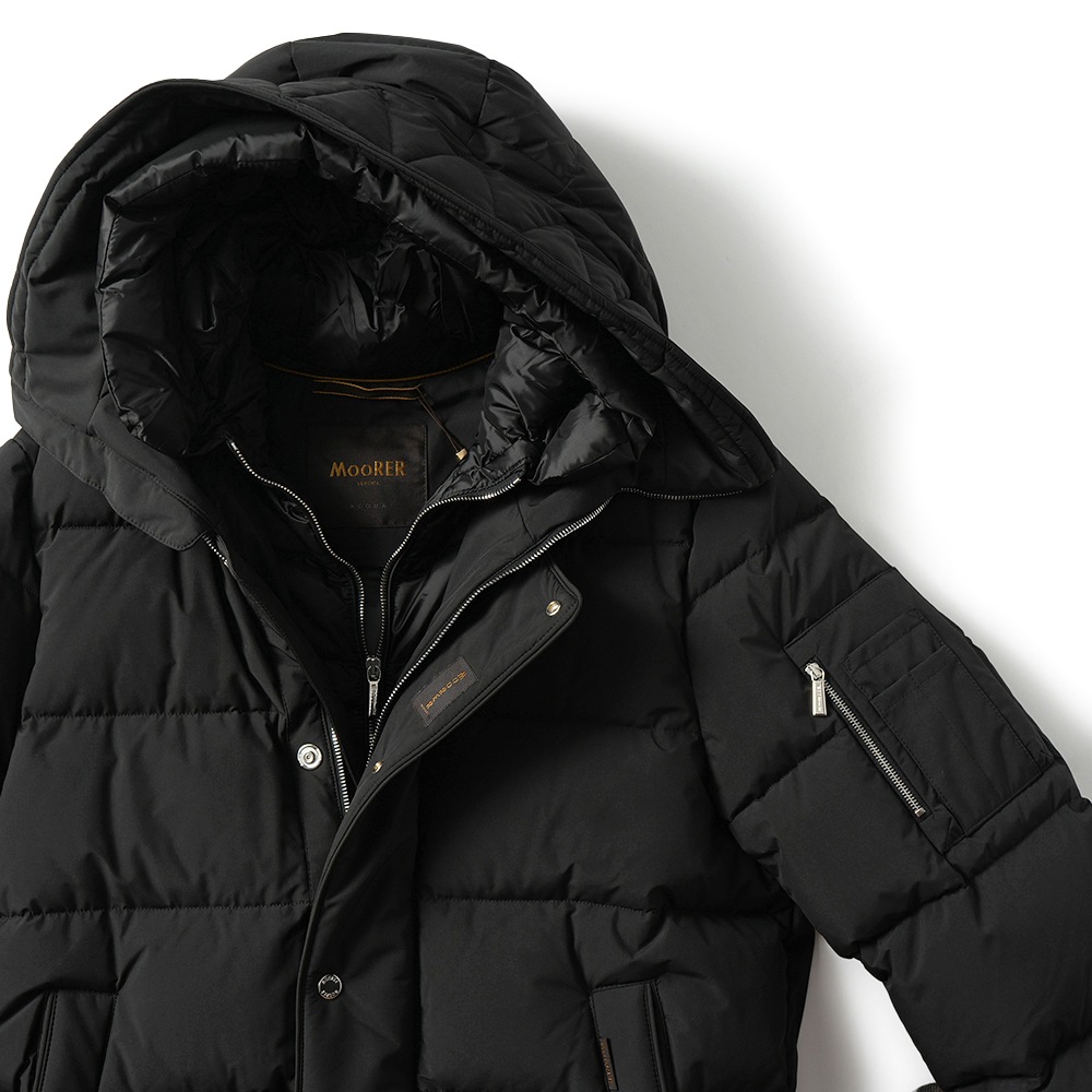 MOORER ムーレー JESSE-STP ジェシー ポリエステル ボンバージャケット型 ダウンブルゾン BLACK