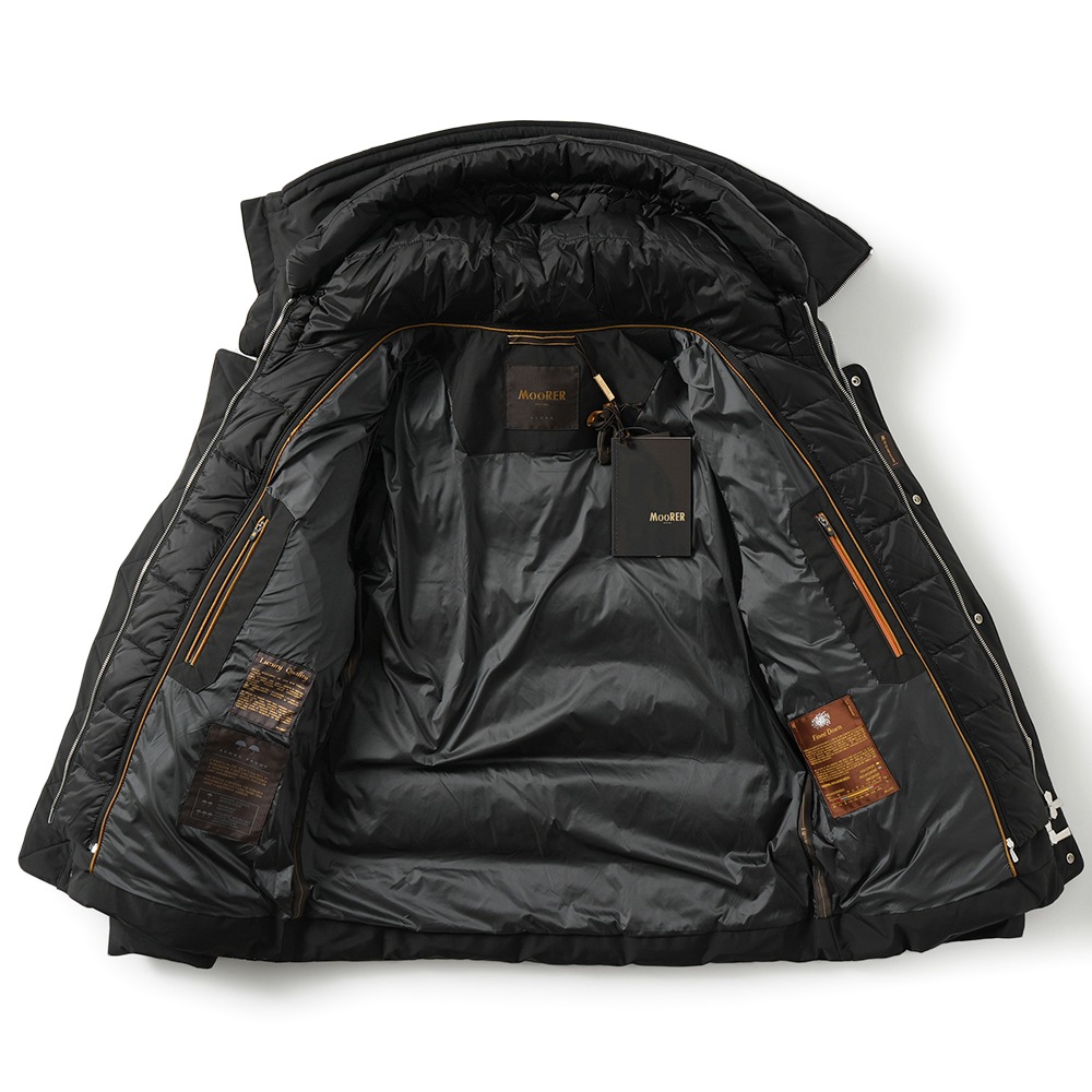 MOORER ムーレー JESSE-STP ジェシー ポリエステル ボンバージャケット型 ダウンブルゾン BLACK