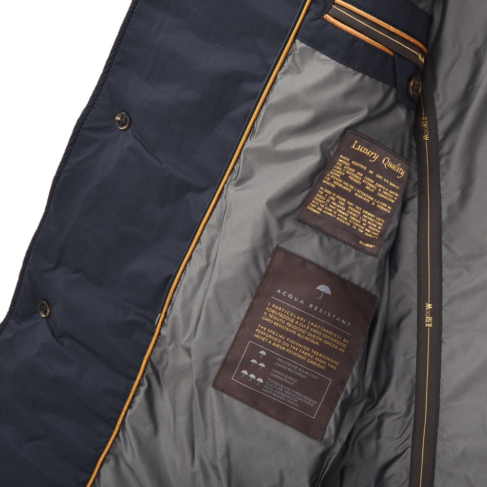 MOORER ムーレー PONTI-S3 ポンティ ストレッチナイロン ライトダウンチェスターコート NAVY