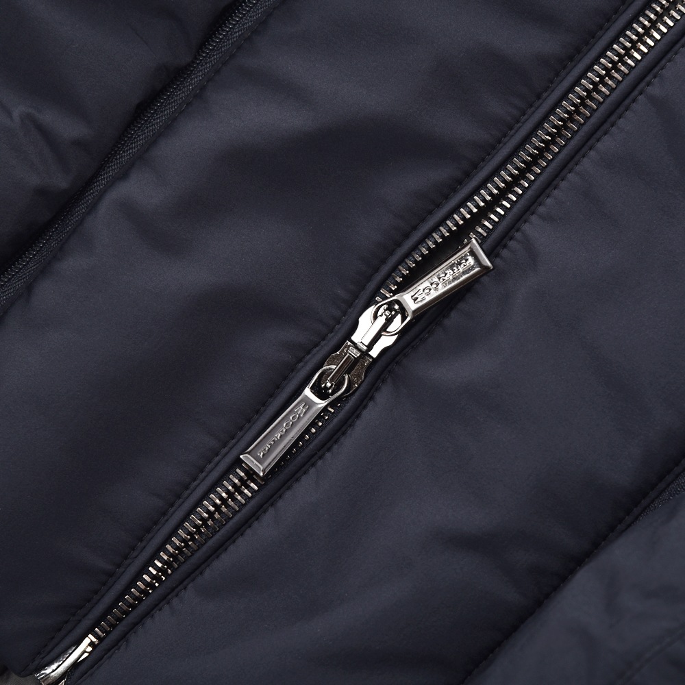 MOORER ムーレー PONTI-S3 ポンティ ストレッチナイロン ライトダウンチェスターコート NAVY