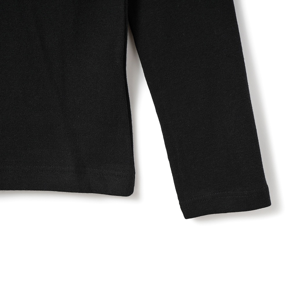 GICIPI ジチピ 2418A CAVOLFIORE COSTINA 1x1 カボルフィオーレ コスティーナ ウノ・ペル・ウノ ボートネック ロングスリーブ Tシャツ BLACK