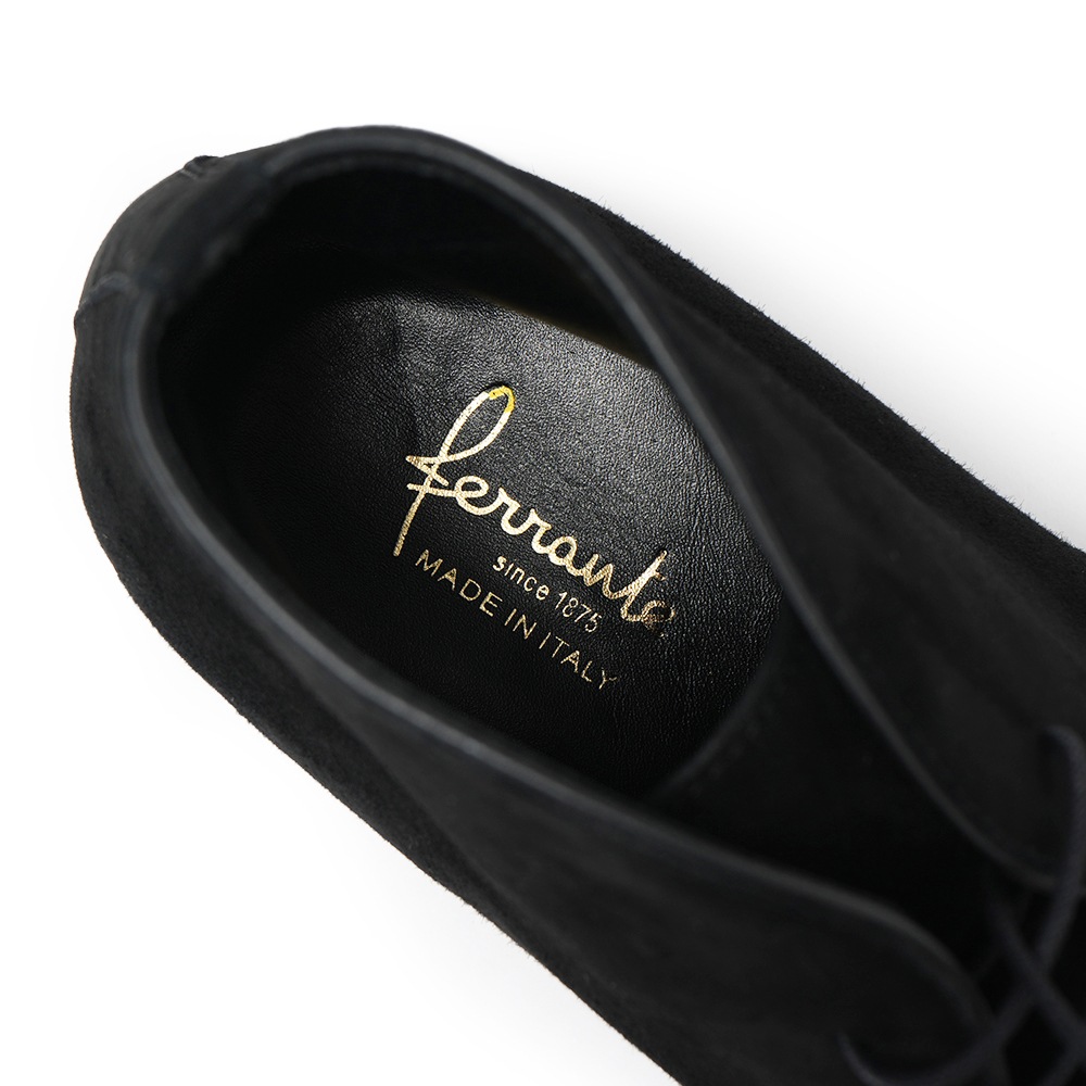 FERRANTE フェランテ WIND CAMOSCIO Gumlite スエード チャッカブーツ BLACK