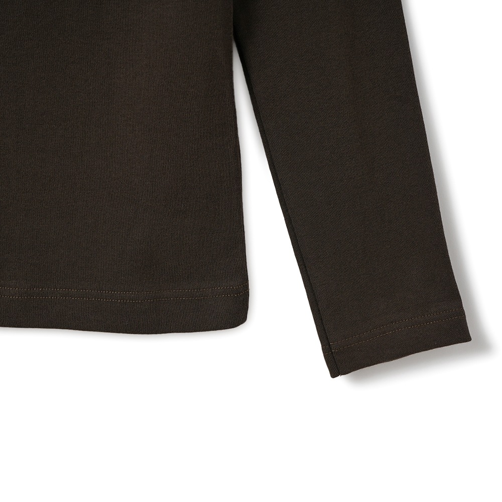 GICIPI ジチピ 2418A CAVOLFIORE COSTINA 1x1 カボルフィオーレ コスティーナ ウノ・ペル・ウノ ボートネック ロングスリーブ Tシャツ BROWN