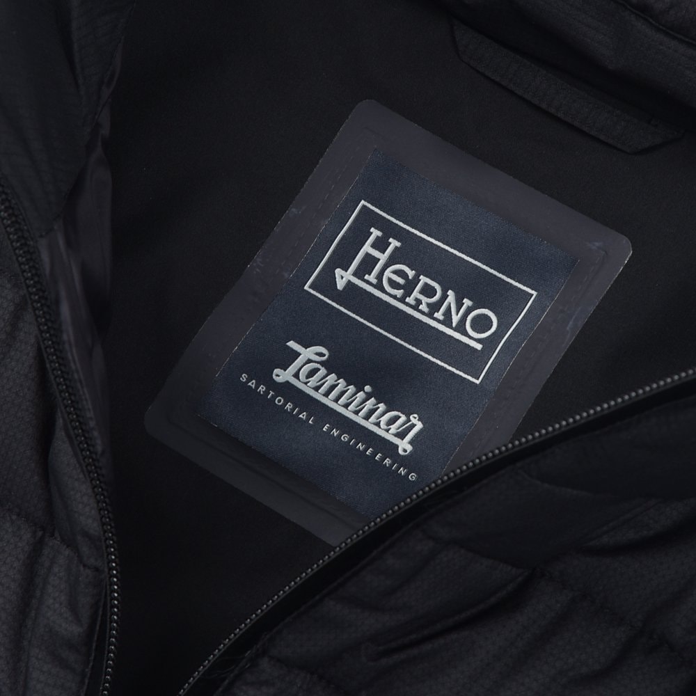 HERNO Laminar ヘルノ ラミナー リップストップナイロン・ゴアテックス フーデッドダウンベスト