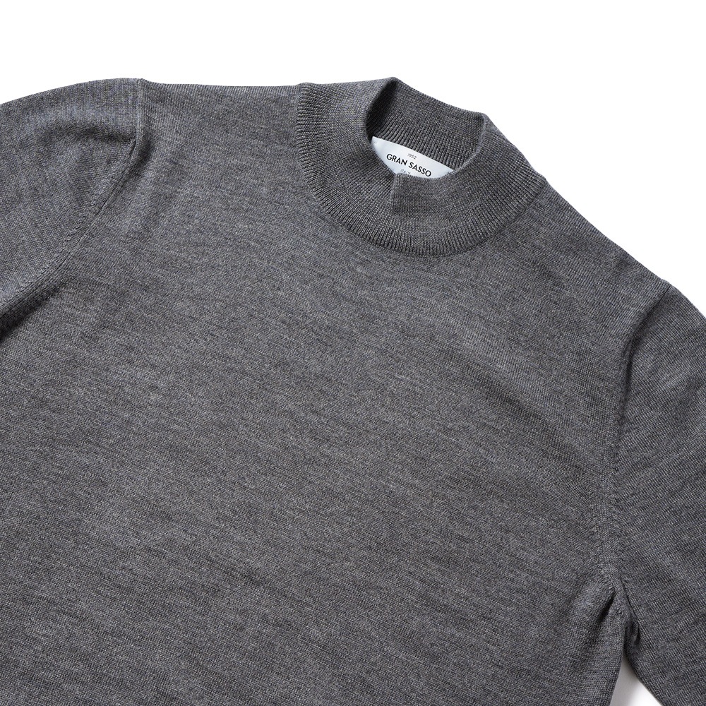 GRANSASSO グランサッソ メリノウール ニット モックネック ロングスリーブ 55108/14290 GRAY